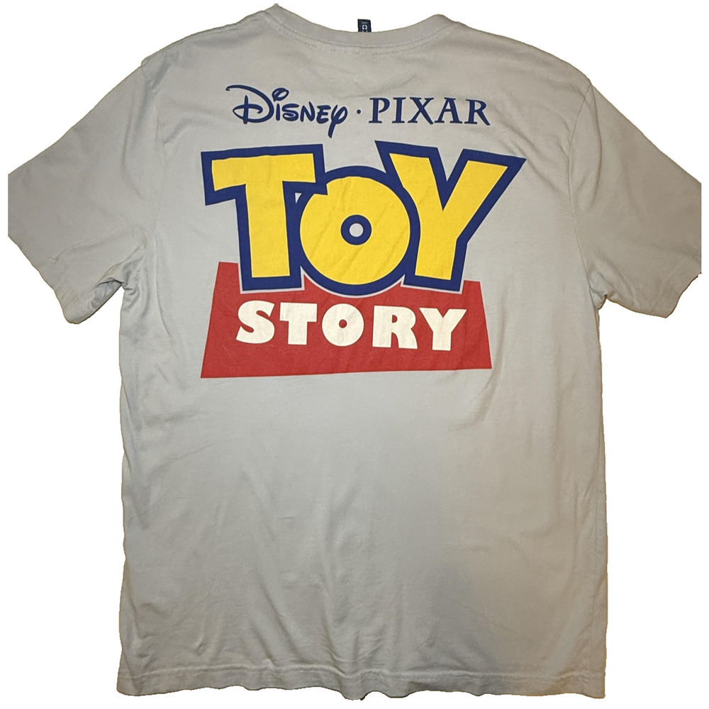 Disney Pixar Toy Story Shirt Mens L Blue Double Sided Y2K Movie Graphic Tee